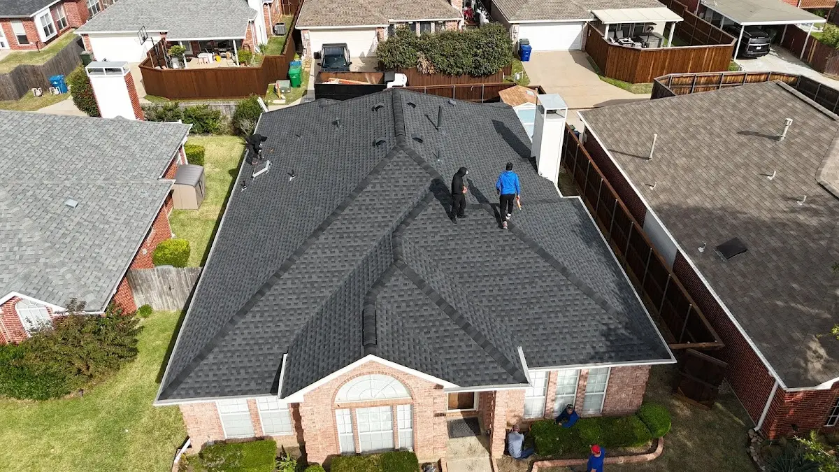 Slate & Tile Roof Repair work in progress on a Los Fresnos property